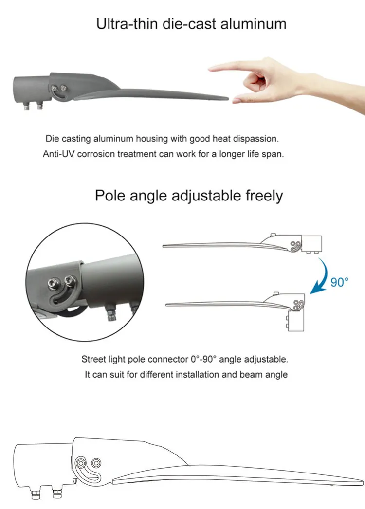 155lm/W 20W 40W 60W 80W 100W 120W 150W 180W 200W 240W LED Shoebox Street Light