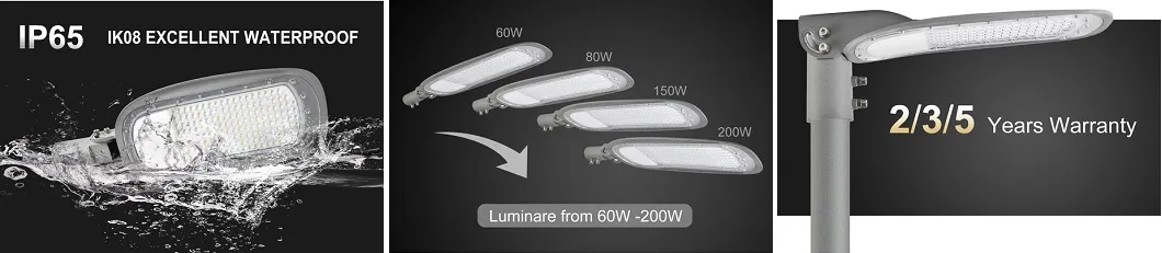 155lm/W 20W 40W 60W 80W 100W 120W 150W 180W 200W 240W LED Shoebox Street Light