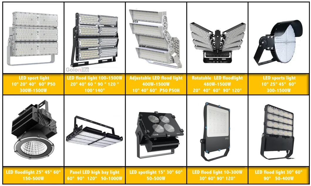 160LMW Tunnel Basketball Tennis Soccer Football Sport Court Stadium High Bay Lamp Spotlight 100W 120W 250W 300W 600W 1500W 200W 400W 1000W 500W LED Flood Light