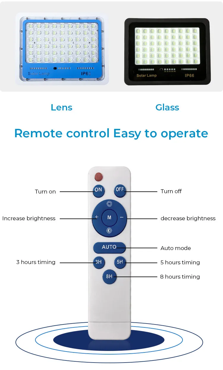 2021 Newest Design LED Flood Light Solar Lights IP66 Waterproof 300W Lawn Camping