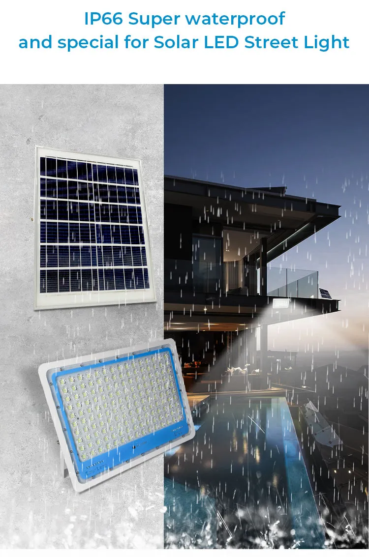 2021 Newest Design LED Flood Solar Lights IP66 Waterproof 300W Garden Light
