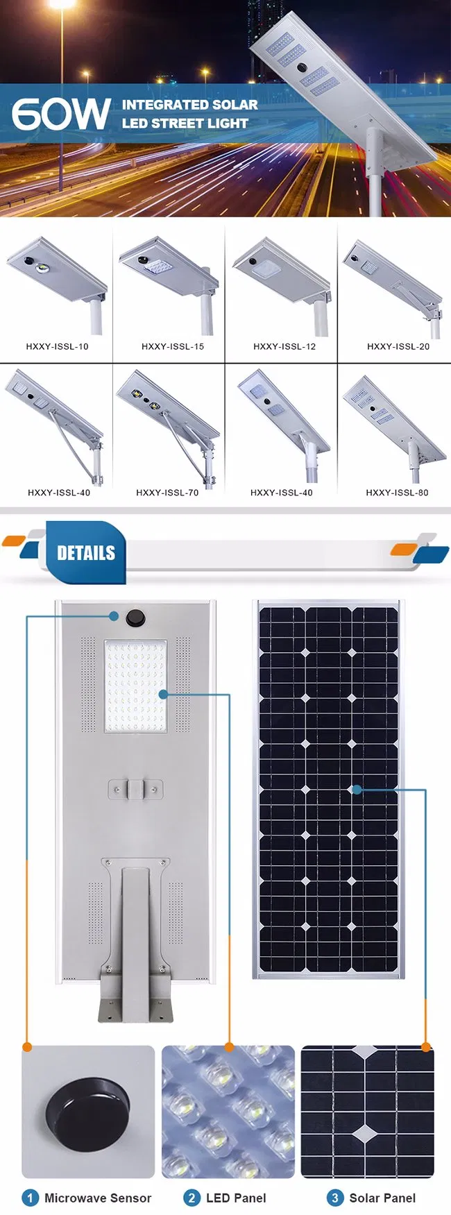 6000K-6500K Solar All in One Outdoor LED Street Light