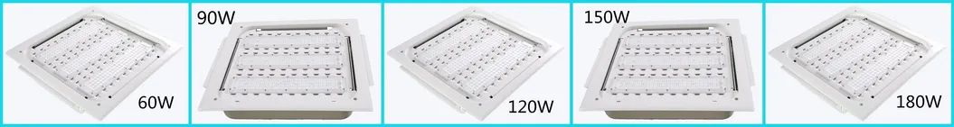 60W 90W 120W 150W 180W LED Recessed Gas Station Light