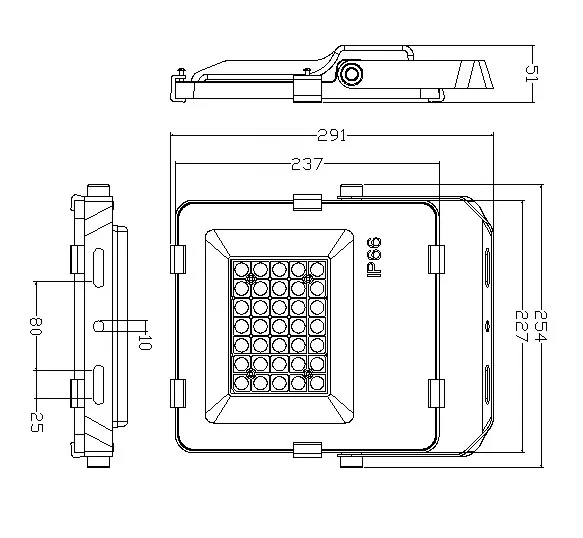 7500 Lumens Super Bright Slim 50watt LED Flood Light Low Price Cool Day Light Replaces 200 Watt Metal Halide 220-240V PLC Dimmer Beam Angle 30/25/60/90 Degree