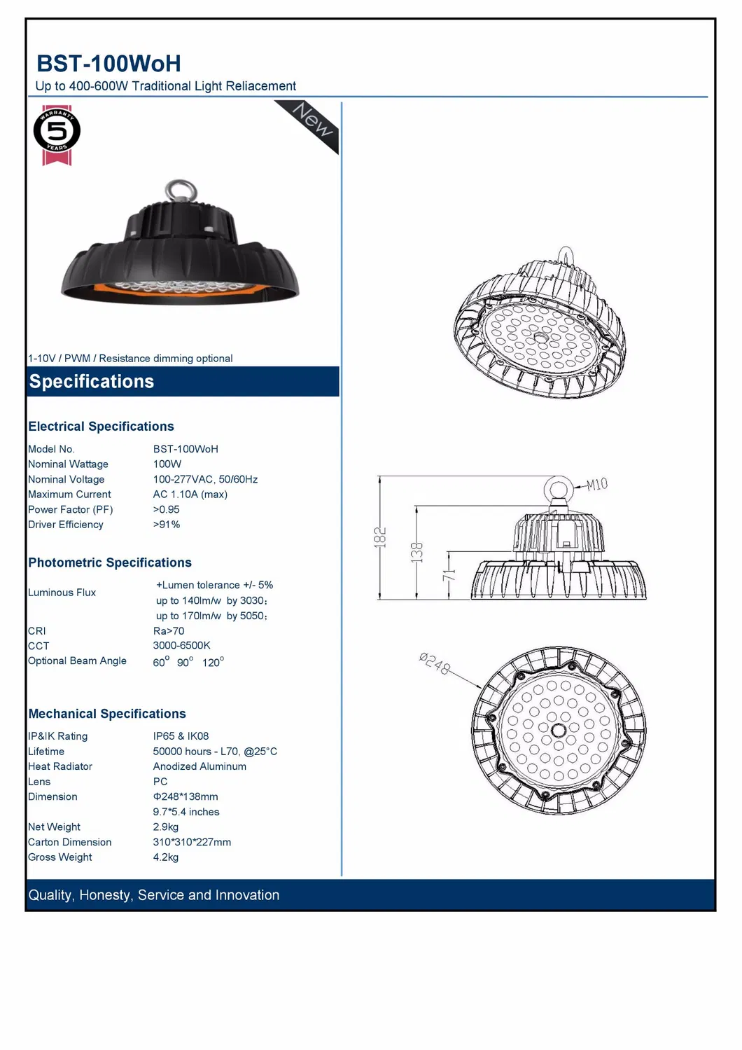 Aluminium LED Downlight 6 Inch UL cUL Energy Star Round LED Dimmable Downlight