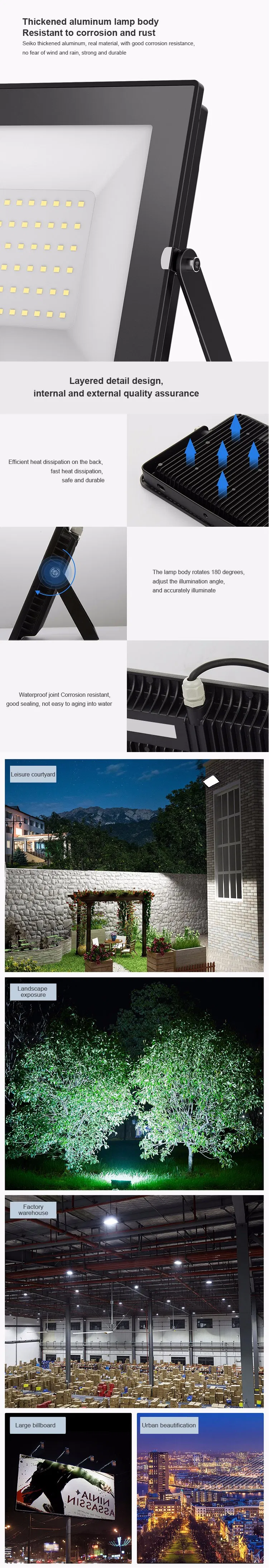 Ce RoHS IP65 Linear 30W/50W/100W Outdoor LED Flood Light
