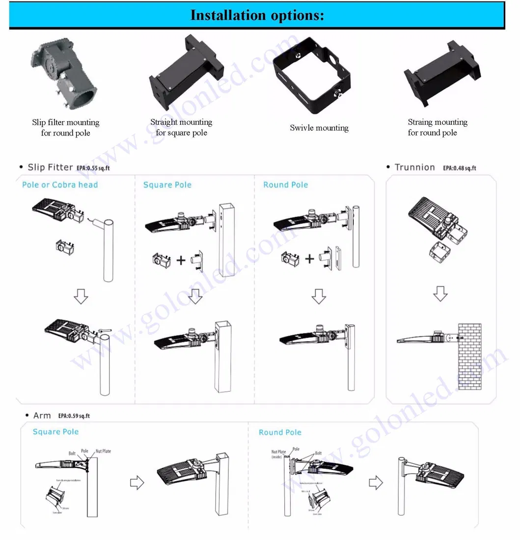 China Supplier Factory Price Photocell Sensor 150 Watt LED Shoebox for Outdoor Parking Lot Lights