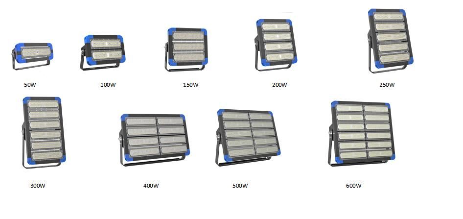 China Suppliers 100W 200W 300W 400W 500W IP65 Outdoor Projecting LED Flood Light for Stadium Tennis Court Lighting Highlumen LED Light