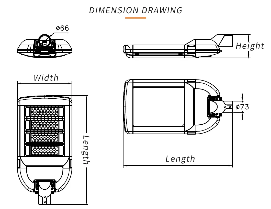 Dialux Support Customized LED Street Light with Bridgelux/CREE LED Chips Meanwell Driver