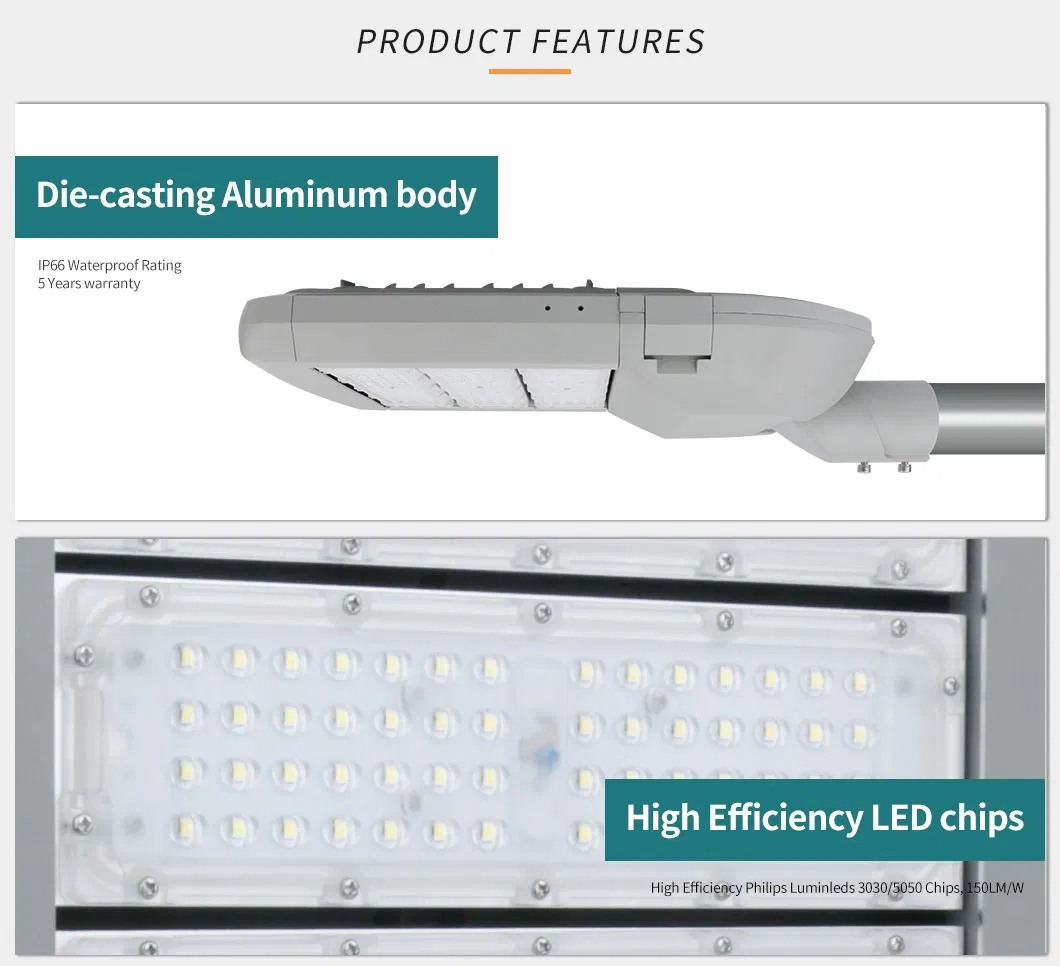 Dialux Support Customized LED Street Light with Bridgelux/CREE LED Chips Meanwell Driver