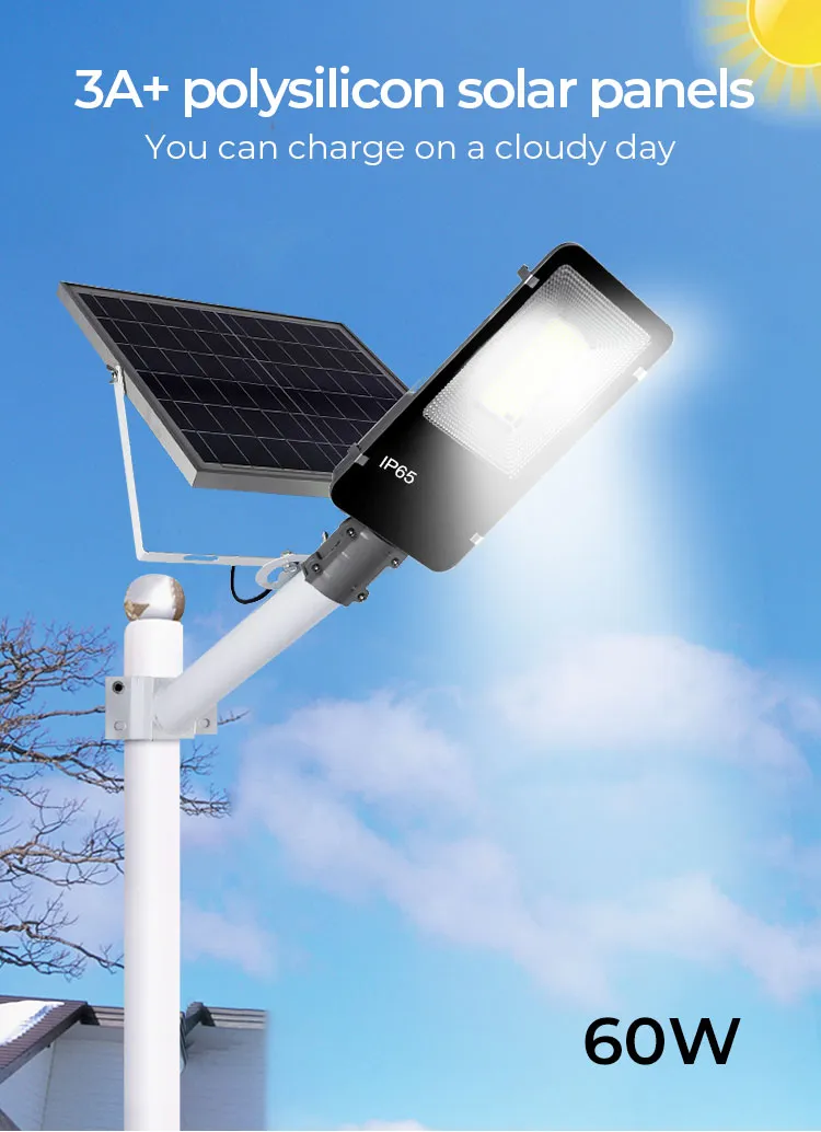 Factory Oed ODM Hot Selling LED Street Light Solar LED IP65 Waterproof 60W Heat Resisting