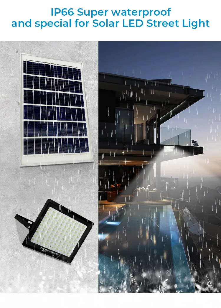 Factory OEM ODM Popular 300W LED Solar Light Heat Resisting Waterproof IP65 Emergency Light Solar Lights