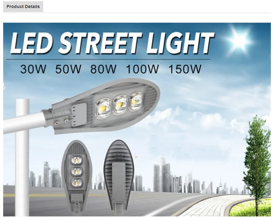 Factory Price IP65 Waterproof High Lumen 50W 100W 120W 150W LED Outdoor Road Lighting