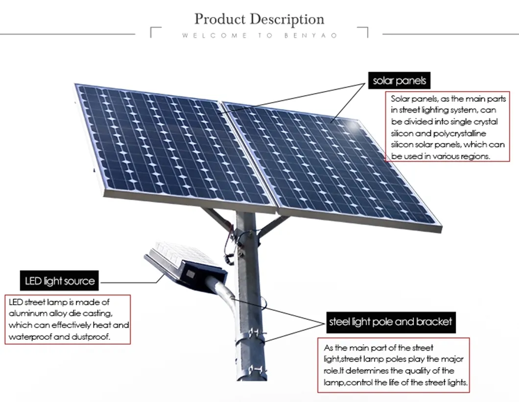 Factory Price Photovoltaic Cell IP65/IP68 IEC61215 100W Solar LED Cobra Head Street Light