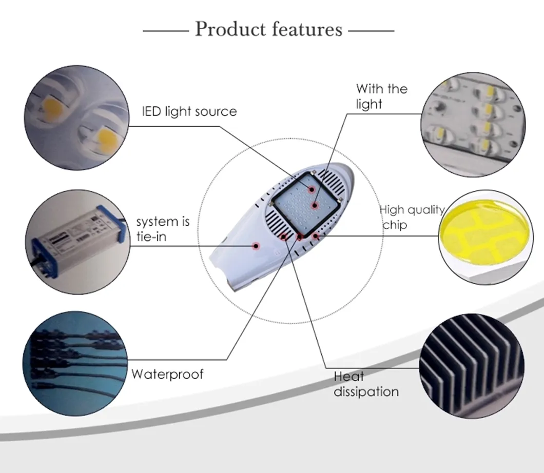 Factory Price Photovoltaic Cell IP65/IP68 IEC61215 100W Solar LED Cobra Head Street Light