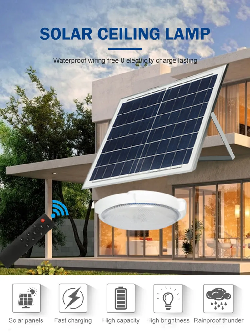 Fadi Solar Wholesale High Quality 60W 100W 150W 200W Solar Ceiling Light CE