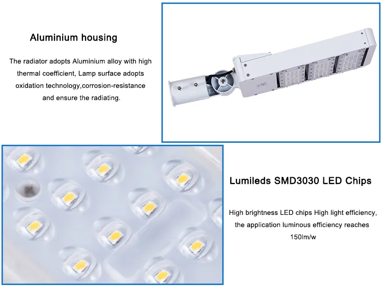 High Brightness Aluminum 150W LED Street Light Outdoor Waterproof IP65