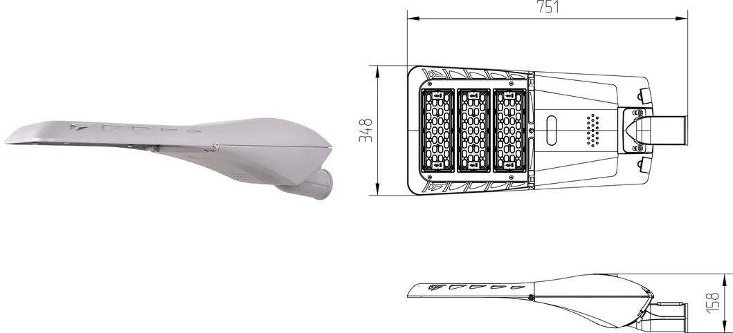 High Light Efficiency Jy05lb 3 Modules 120-240W IP66 LED Street Light
