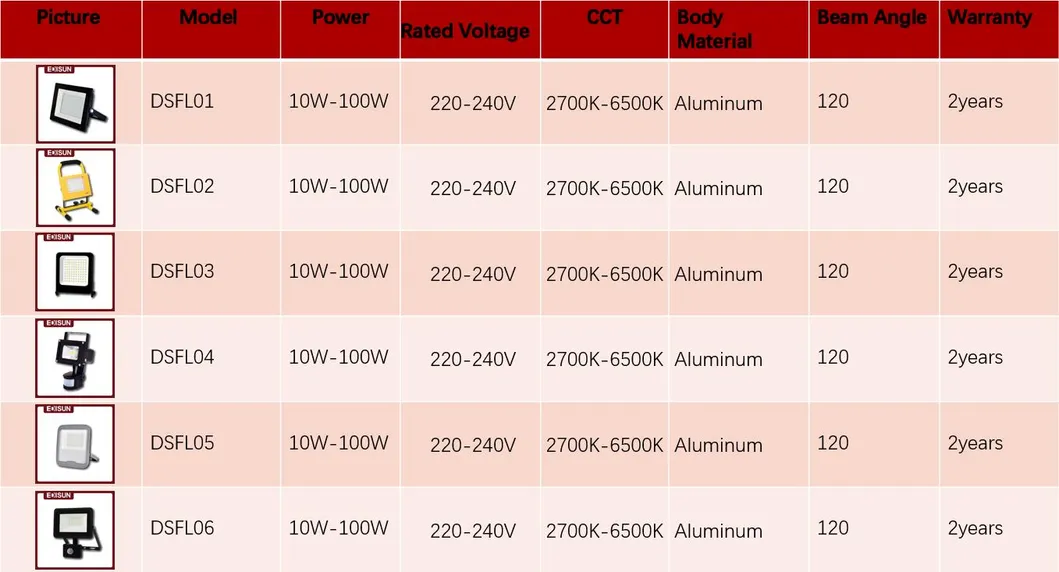 High Power SMD 20W 30W 50W 70W 100W Ce RoHS LVD Outdoor LED Flood Light with Black Housing