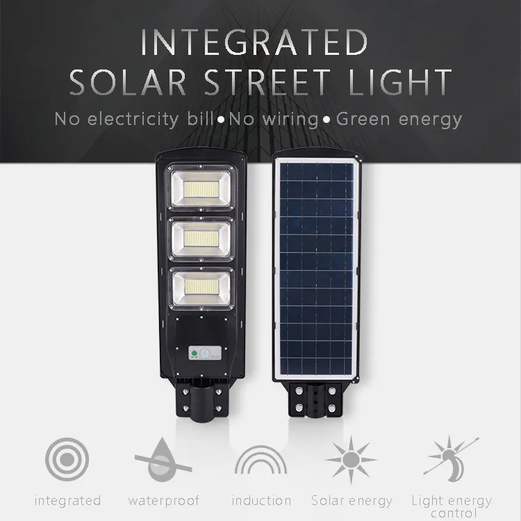 Human Body Induction Street Lamp Outdoor All in One Solar Lamps 50W 100W 150W