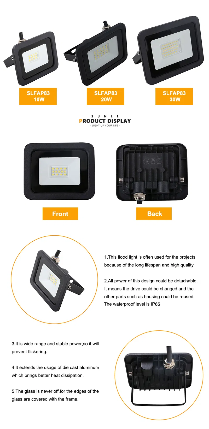 IP65 Outdoor Concert Square Factory LED Flood Light 300W