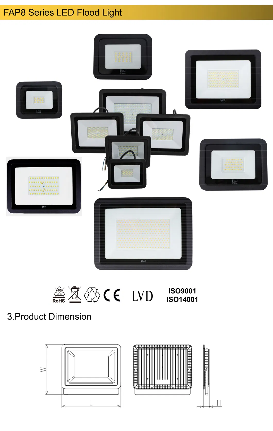 IP65 Outdoor Concert Square Factory LED Flood Light 300W