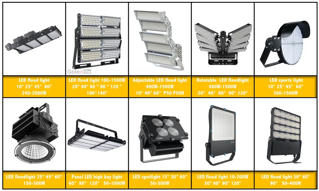 IP66 100W 120W 200W 250W 300W 400W 500W 600W 800W 900W 1000W 1200W 1500W Basketball Football Field Sport Court Stadium High Mast Pole Projector LED Flood Light