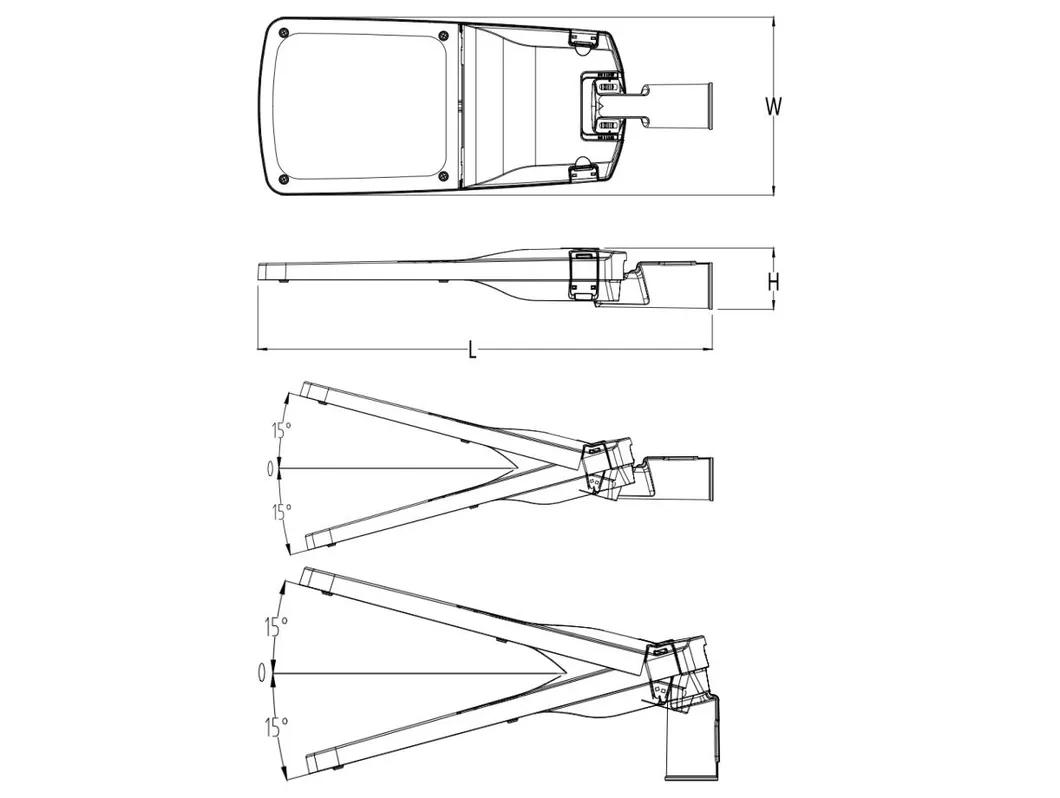 IP66 5 Years Warranty Yard Path Lamp Inventronics Driver Direct Mount 30W LED Road Lighting