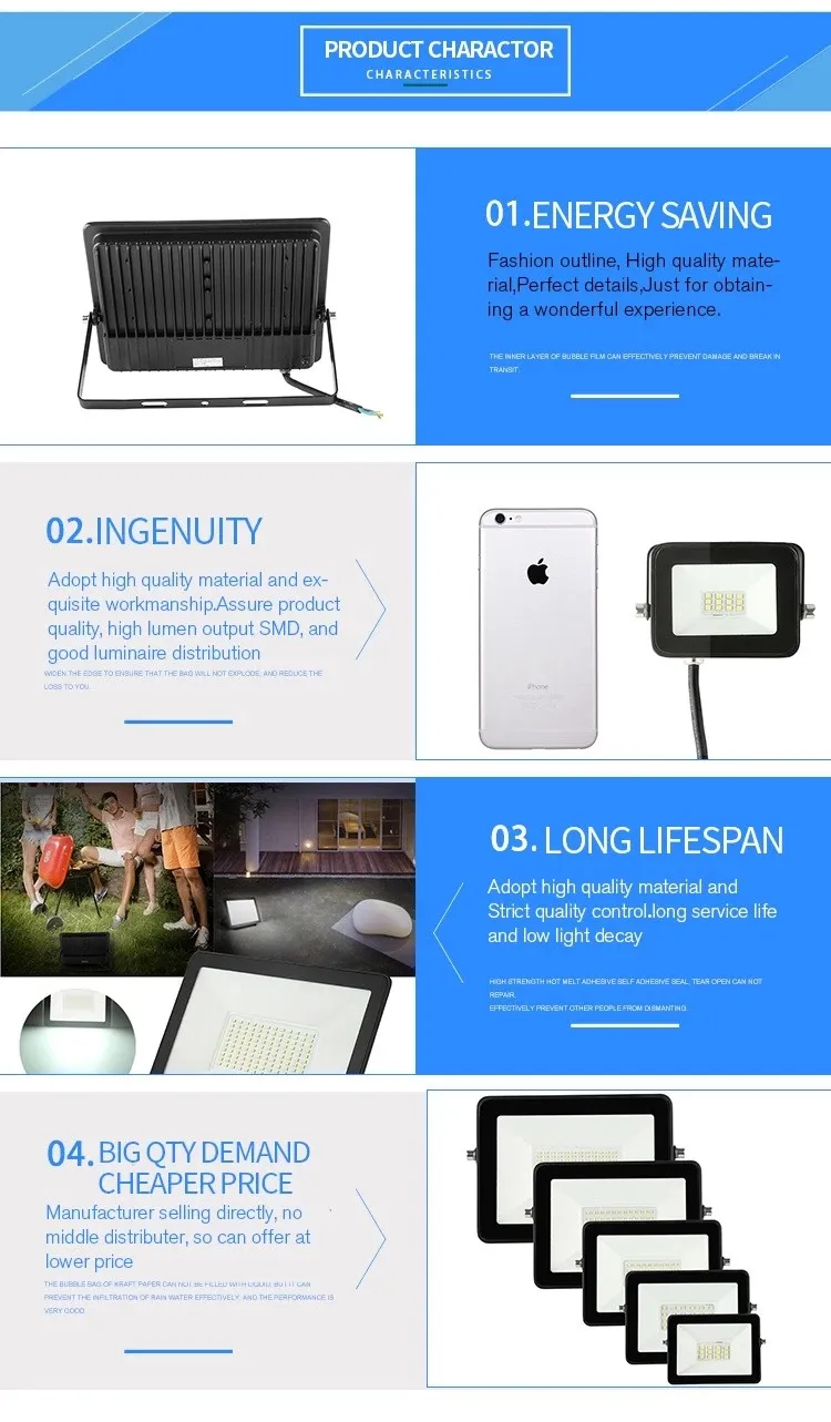 LED Floodlight SMD 30W Outdoor Light 2550lm Ce RoHS IP65 Die-Casting Thick Aluminum