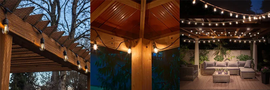 LED Outdoor String Light with S14 LED Bulbs High Quality
