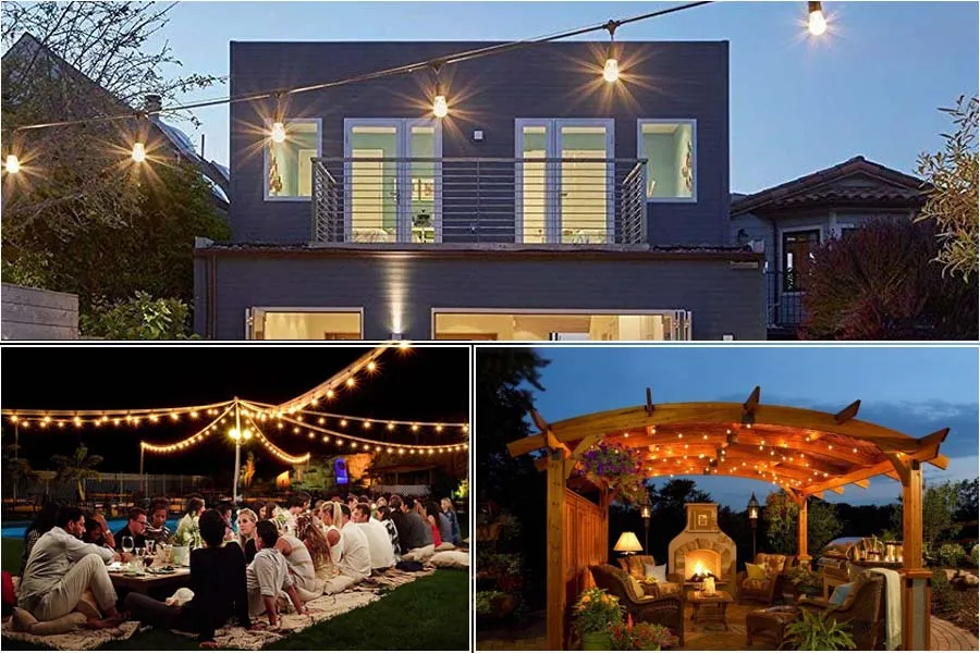 LED Outdoor String Light with S14 LED Bulbs High Quality