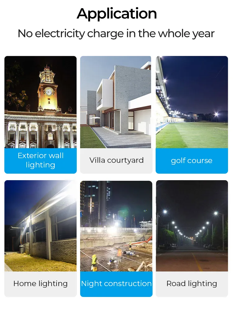 Manufacturer OEM ODM Wholesale 300W LED Solar Light Garden Heat Resisting Waterproof IP65 Emergency Light Outdoor Solar Lights