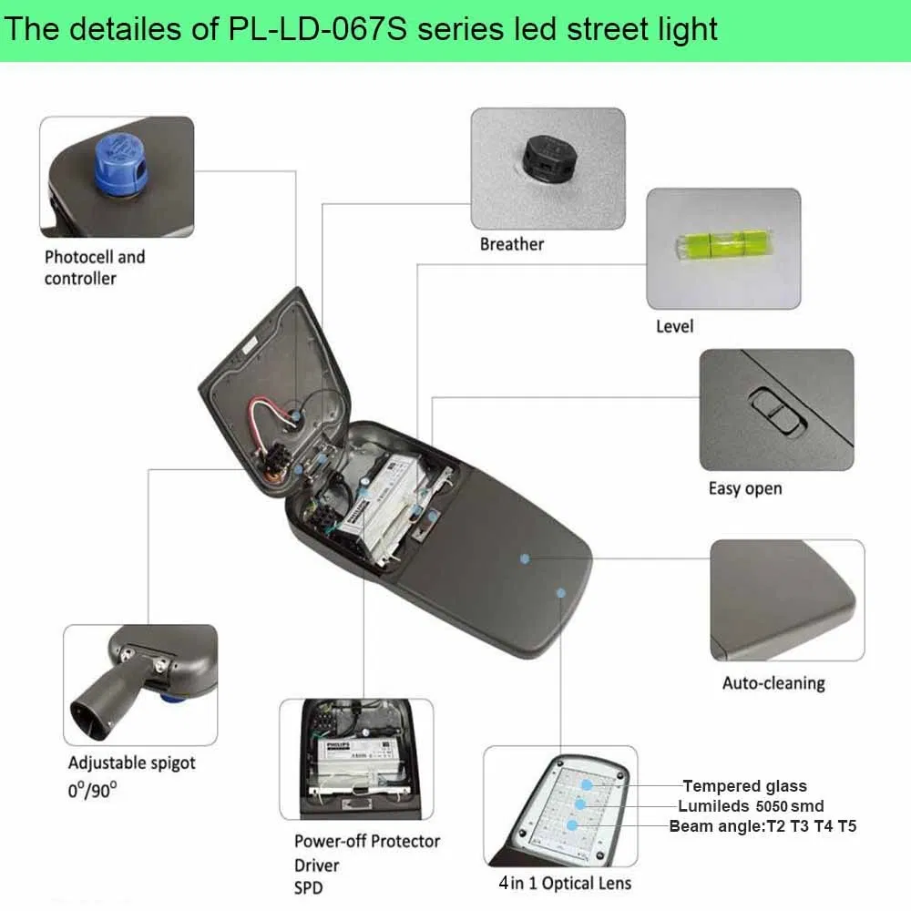 New Design Lumiledsl 5050SMD 150lm/W Outdoor IP66 Ik10 Cobra Head LED Street Light 100W