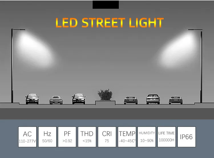 New IP66 LED Street Lamp 50W 100W 150W Solar LED Street Light