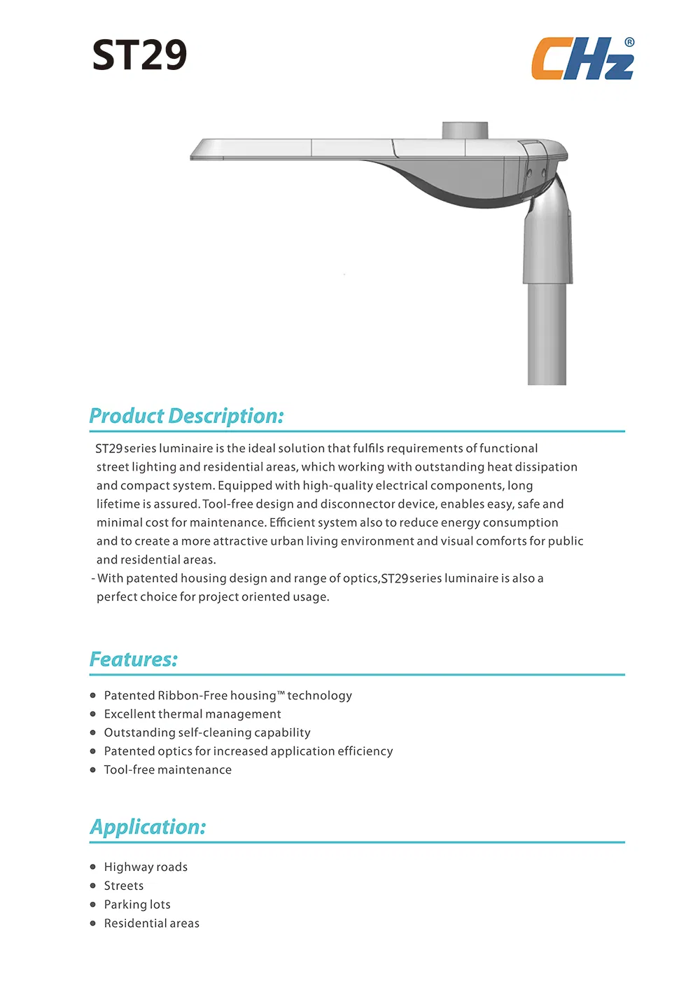 New Products Angle LED Street Outdoor Lamp Solar Lighting 3000K-6500K