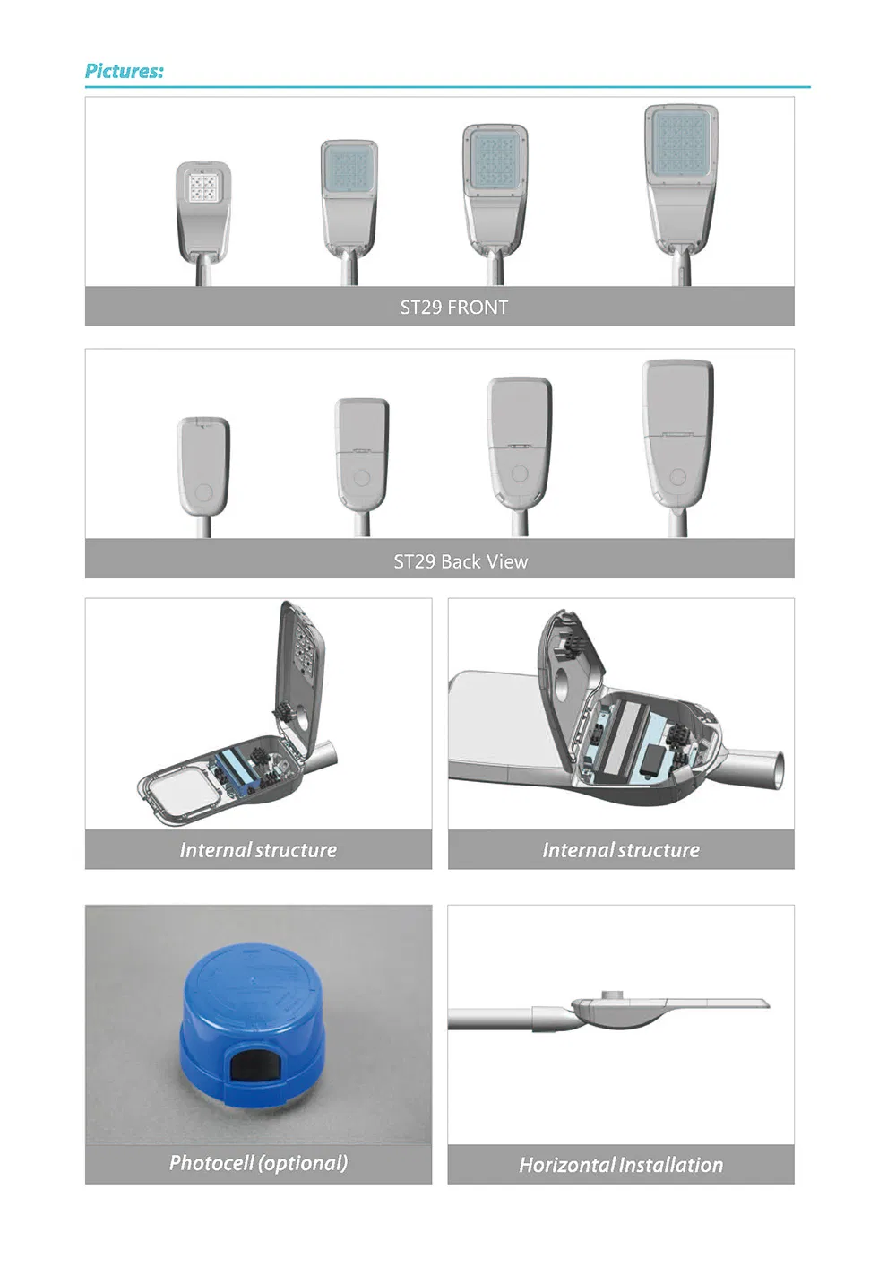 New Products Angle LED Street Outdoor Lamp Solar Lighting 3000K-6500K