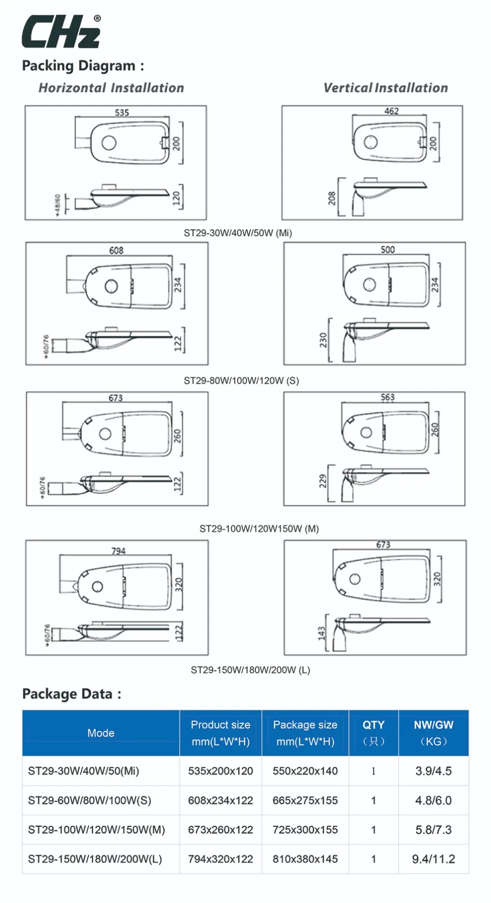 New Products Angle LED Street Outdoor Lamp Solar Lighting 3000K-6500K