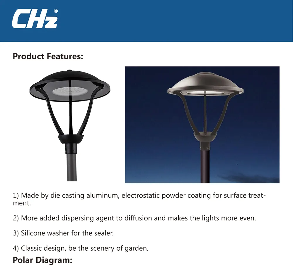Outdoor 6W-35W LED Garden Light with Pole