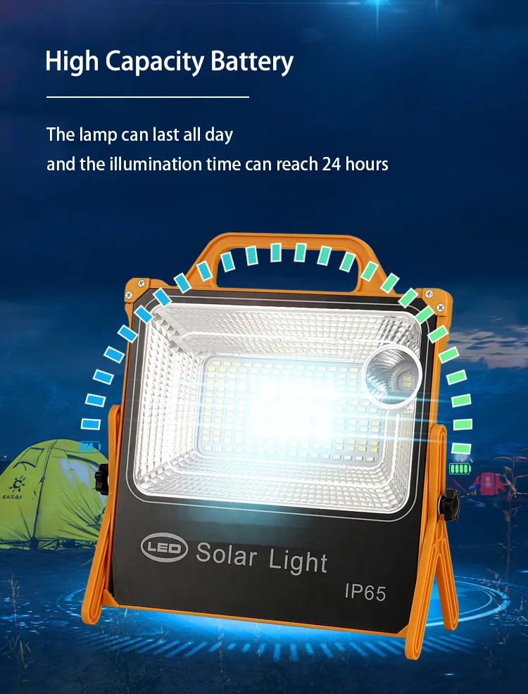 Outdoor Portable 100W Flood Solar Lights Low Factory Price IP65 Waterproof LED Lighting and Circuitry Design Garden Light