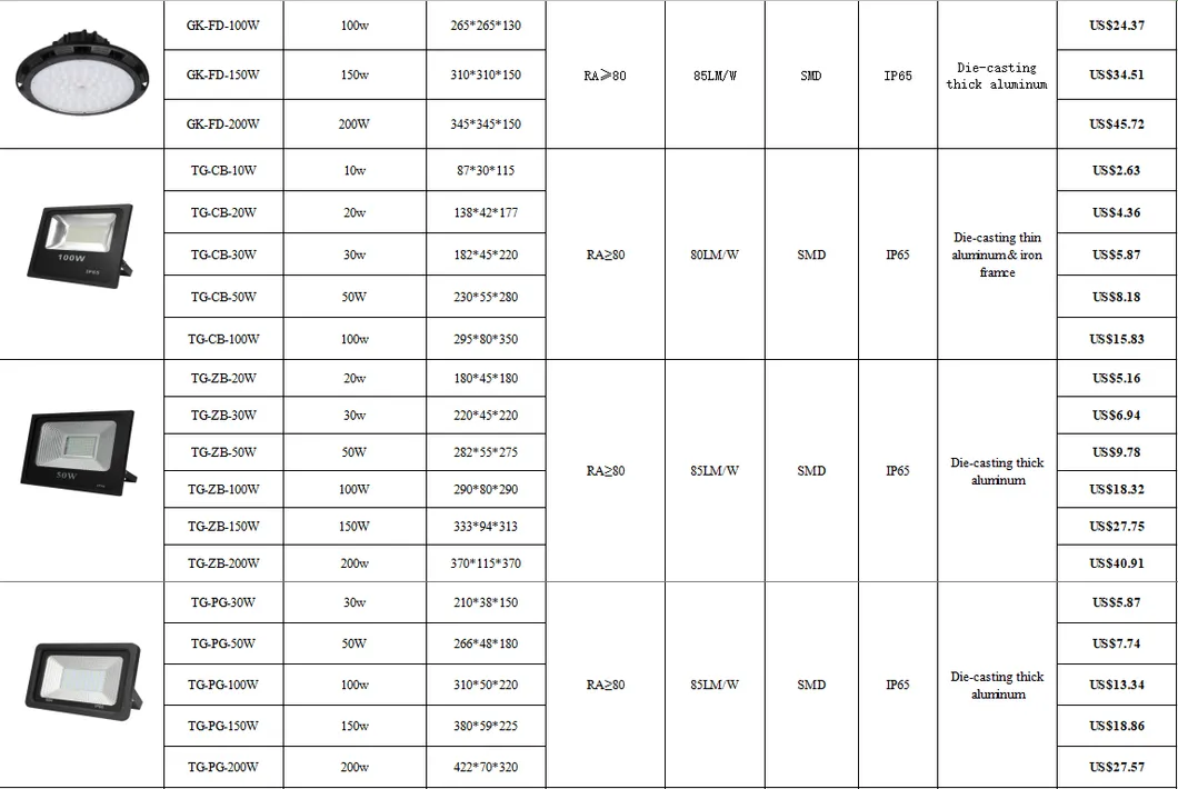 Outdoor Waterproof 100W 150W 200W COB LED Flood Light