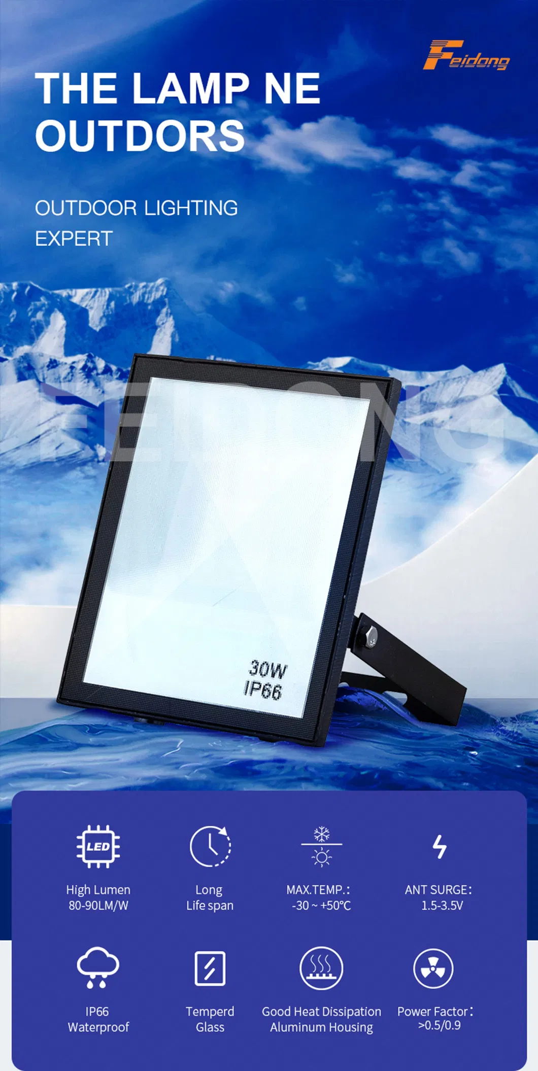 Professional Optical Design Waterproof Top Quality Bridge LED Flood Light