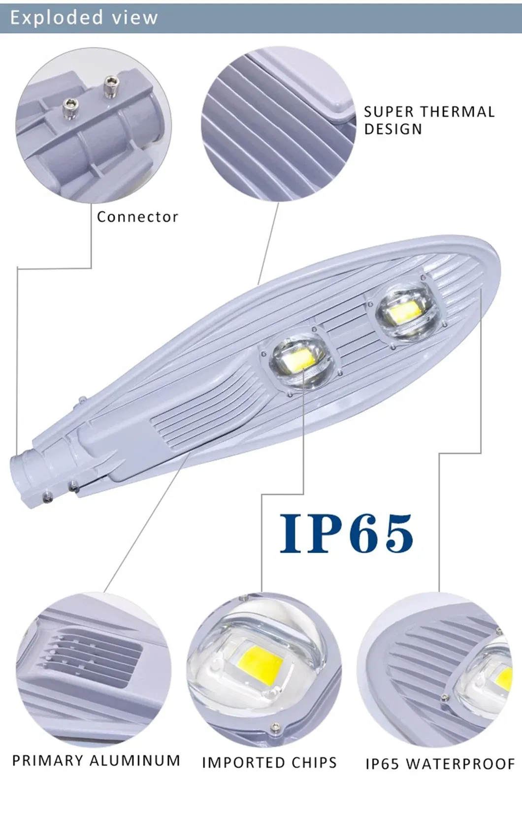 Professional Safety Highway Garden Sand Grey Painting COB Chip Street Lamp LED Road Light