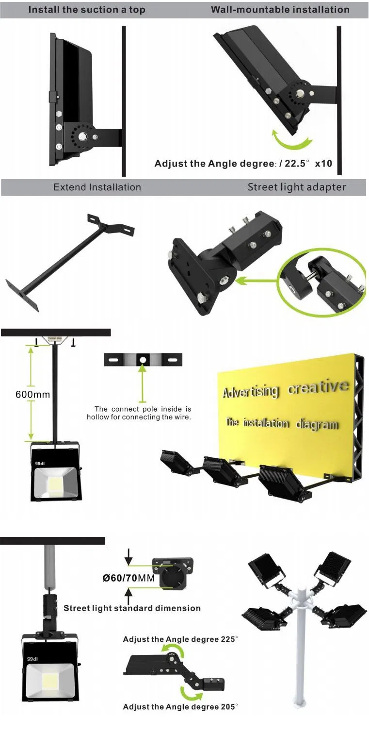 Professional Stadium Outdoor Light High Power 10W/20W/30W/50W/60W/70W/80W/100W/120W/140W/150W/160W/180W/200W/280W/300W/400W/500W/600W/800W/1000W LED Flood Light