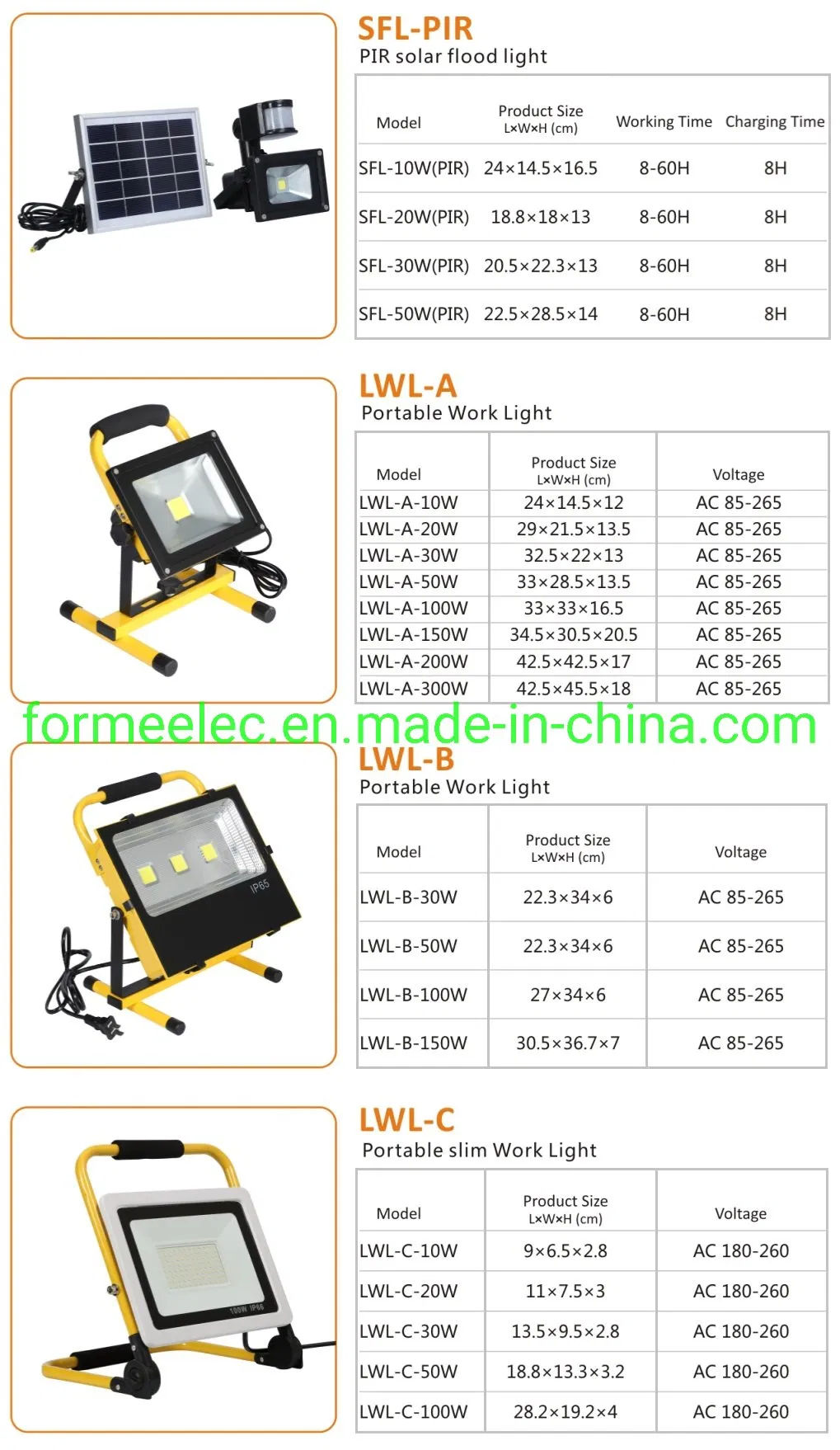 Projecting Light Spotlight 50W LED Flood Light Rechargeable Floodlight