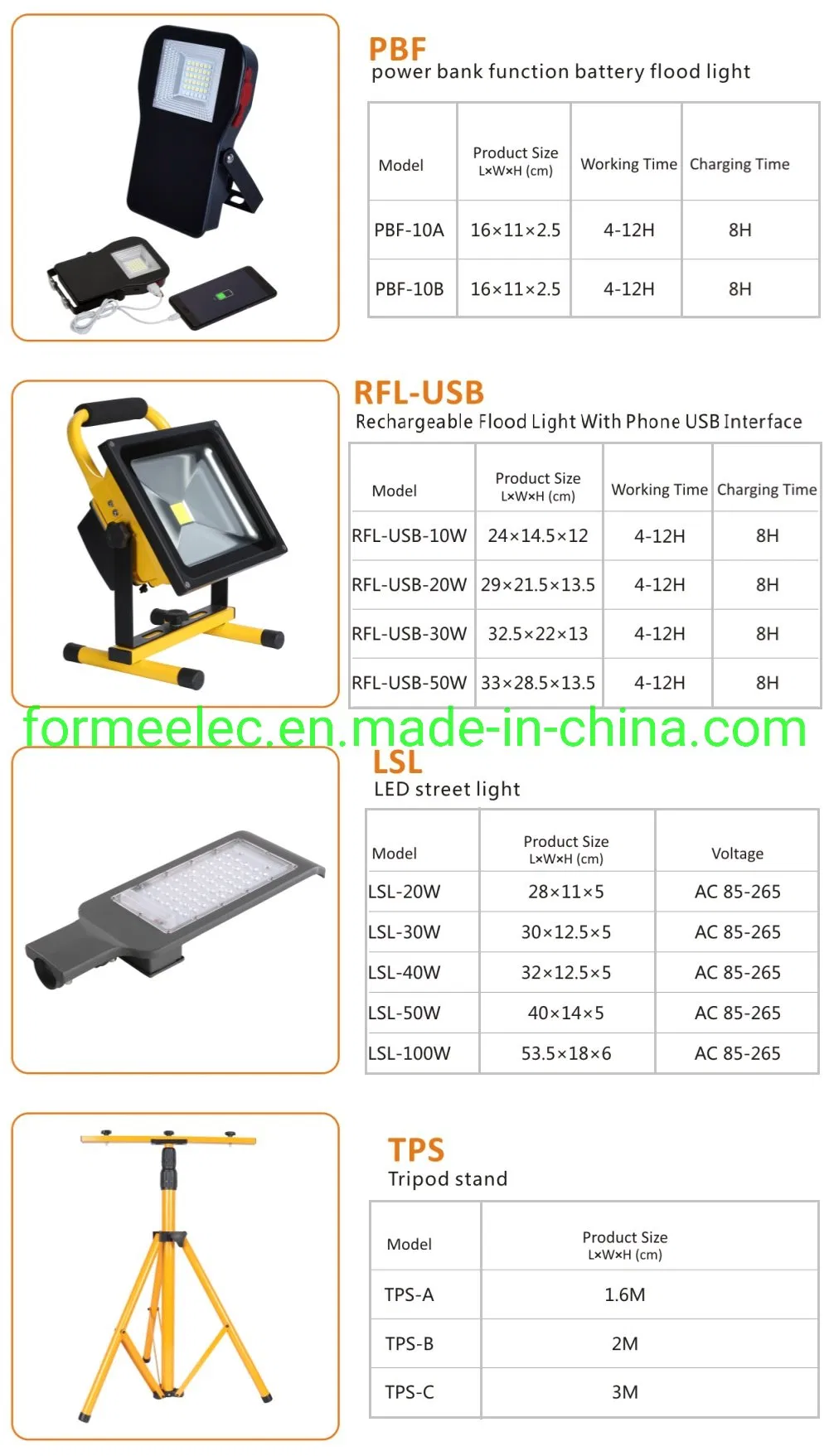 Projecting Light Spotlight 50W LED Flood Light Rechargeable Floodlight