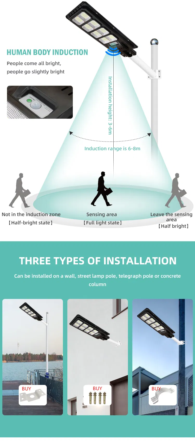 Solar Lamp Street Light 60W All in One Solar Streetlight