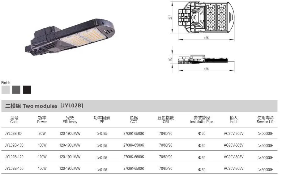 Super High Brightness 80W 100W 120W 150W 180W 200W 240W 300W LED Street Light