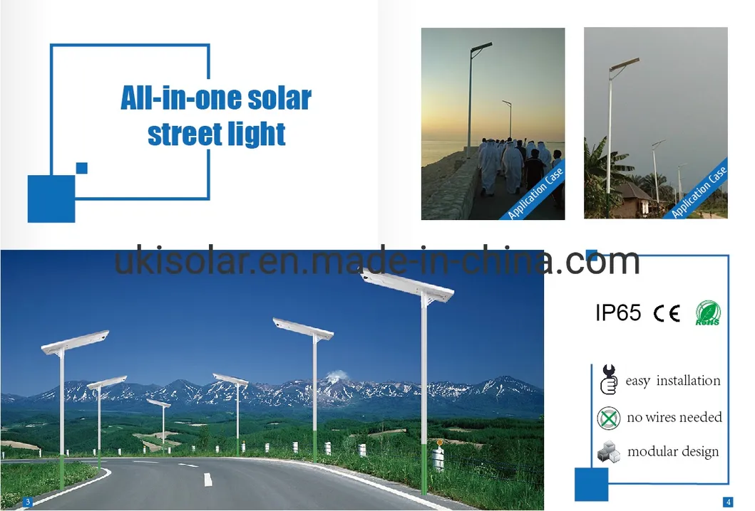 Ukisolar 2021 New Design Remote Control Outdoor Waterproof High Lumen 30W 60W 80W 100W LED Street Light Solar LED Lamp with CE RoHS FCC ISO