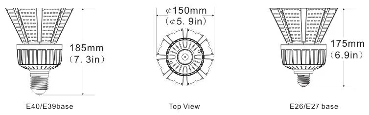 UL TUV 360 Degree 150lm/W E39 80W High Quality LED Post Top