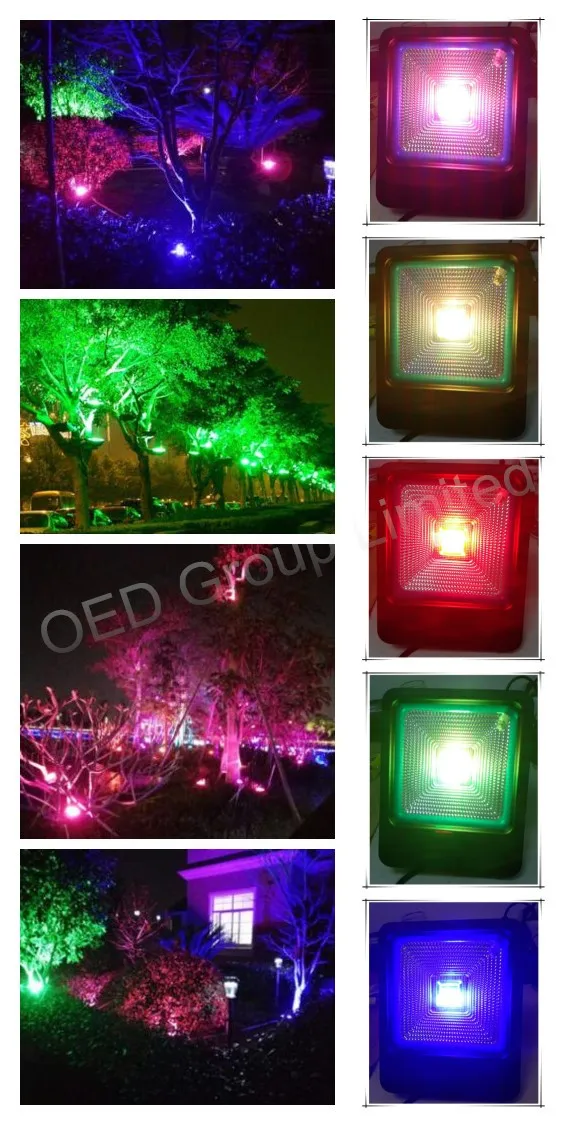 Ultra Thin Outdoor Lighting IP66 RGB Type 50W LED Flood Light with Ce RoHS